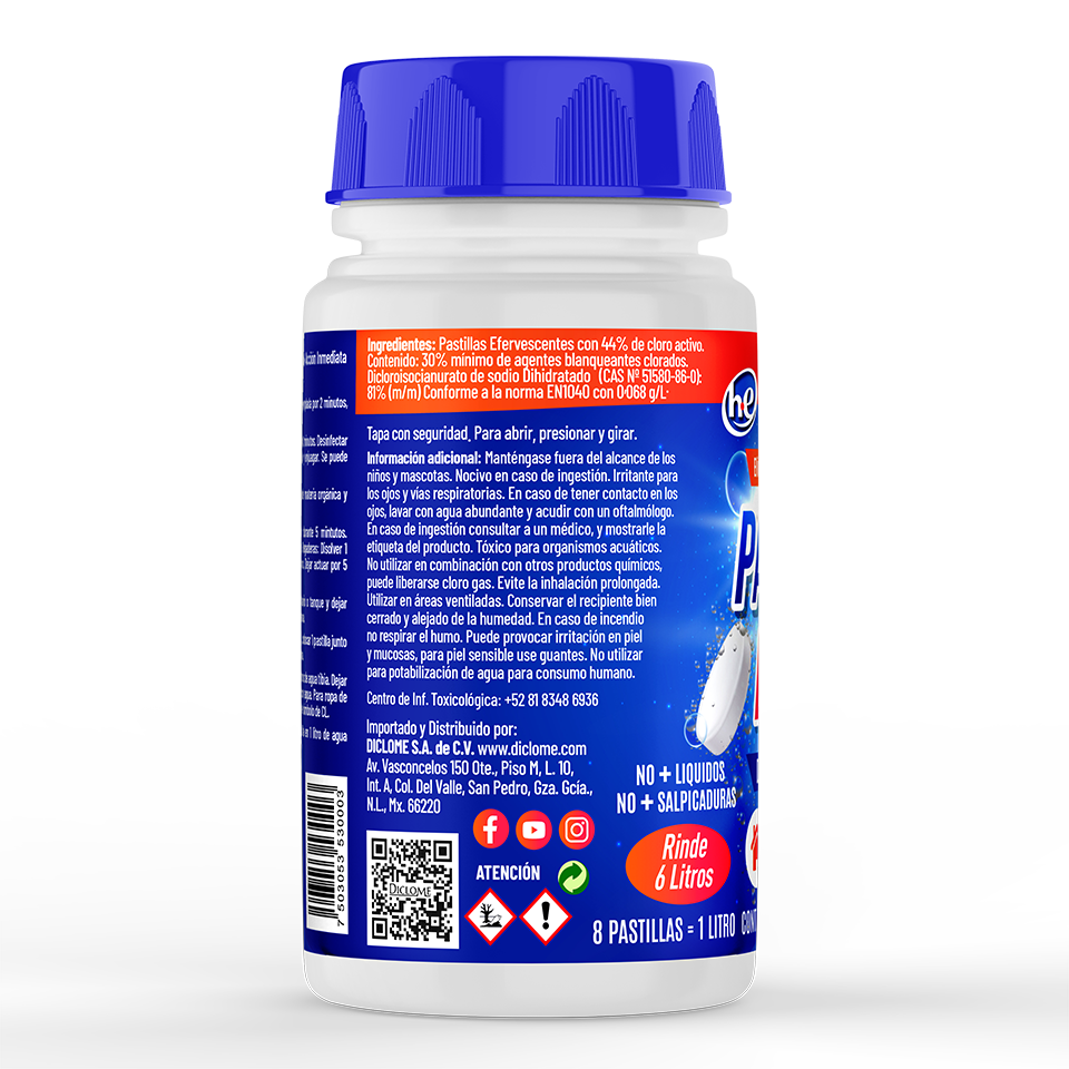 CleanPill Pastillas de Cloro Efervescentes, 48 pz / 160 gr - Imagen 2