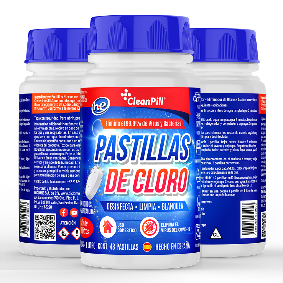 CleanPill Pastillas de Cloro Efervescentes, 48 pz / 160 gr - Imagen 4