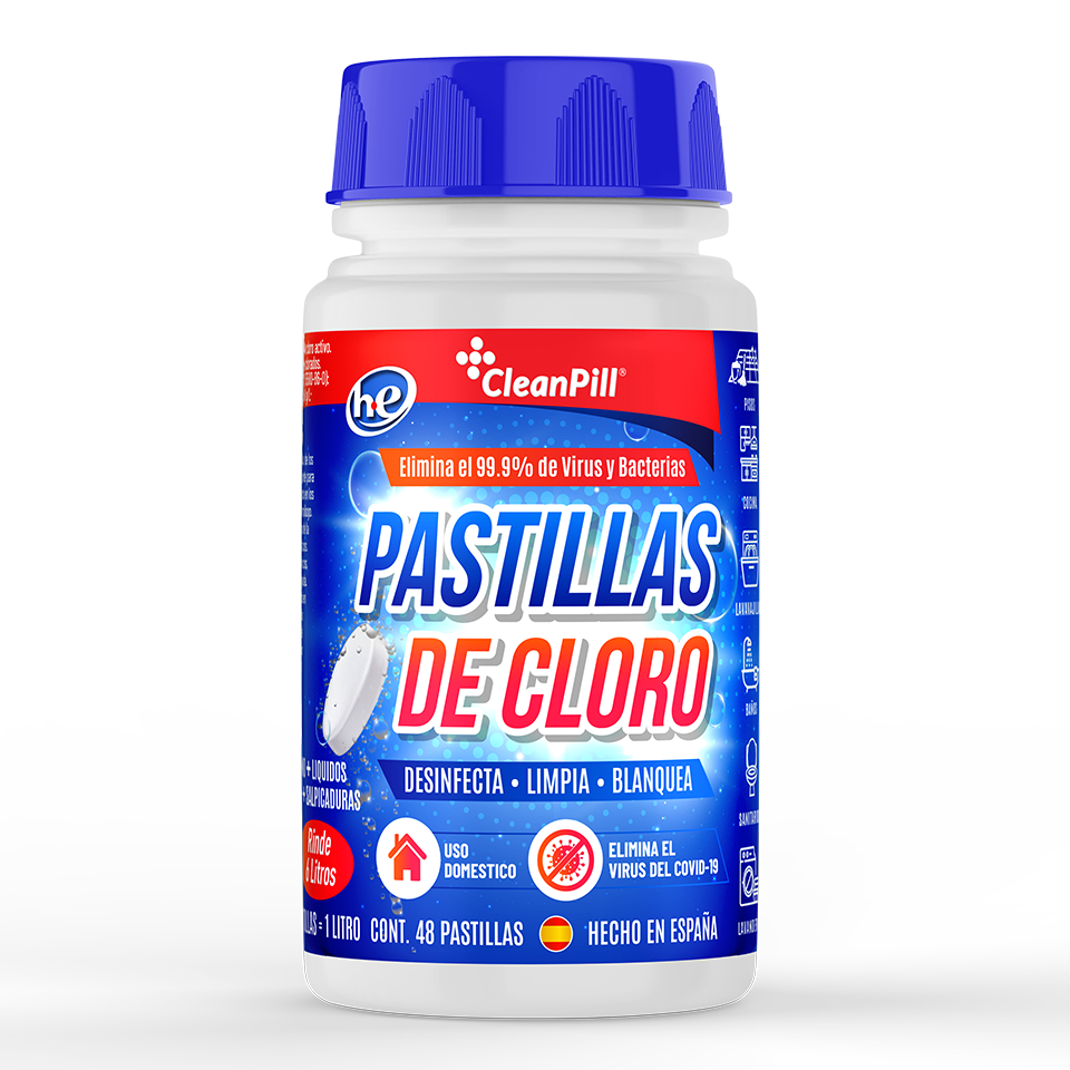 CleanPill Pastillas de Cloro Efervescentes, 48 pz / 160 gr
