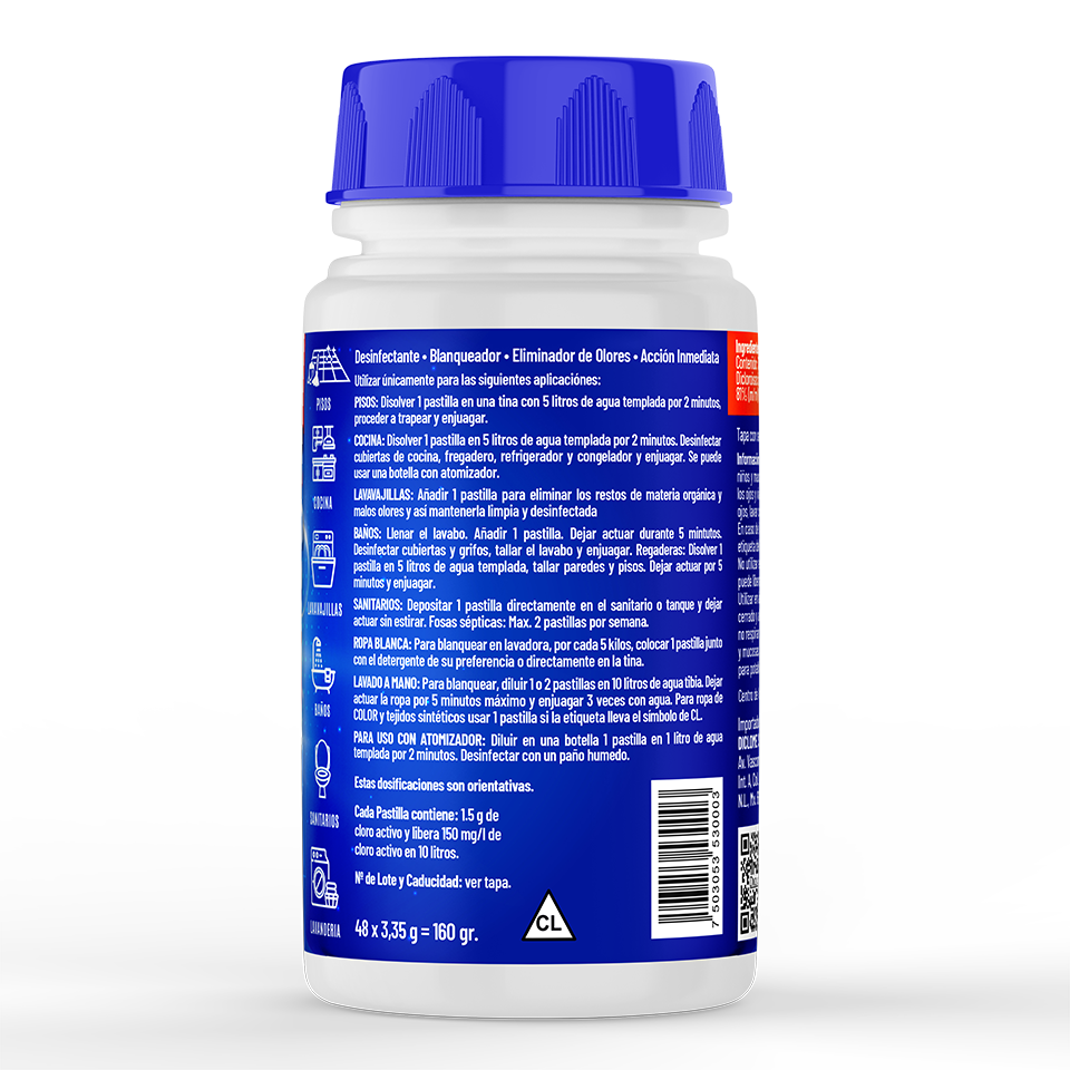 CleanPill Pastillas de Cloro Efervescentes, 48 pz / 160 gr - Imagen 3